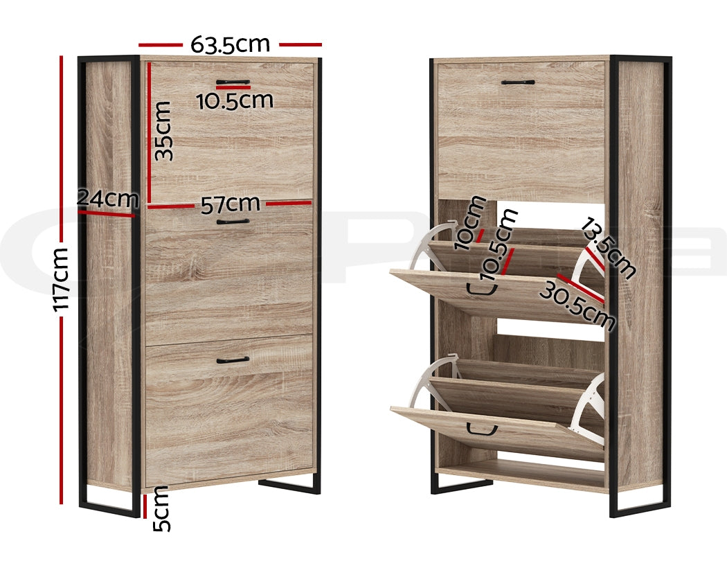 Wooden Shoe Rack Storage Cabinet