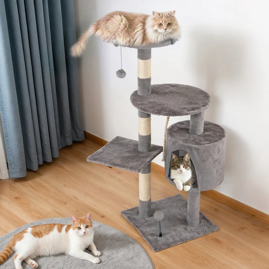 112cm Light Grey Cat Tree Tower