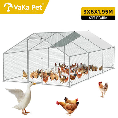 3x6x1.95m Metal Walk-in Chicken Coop
