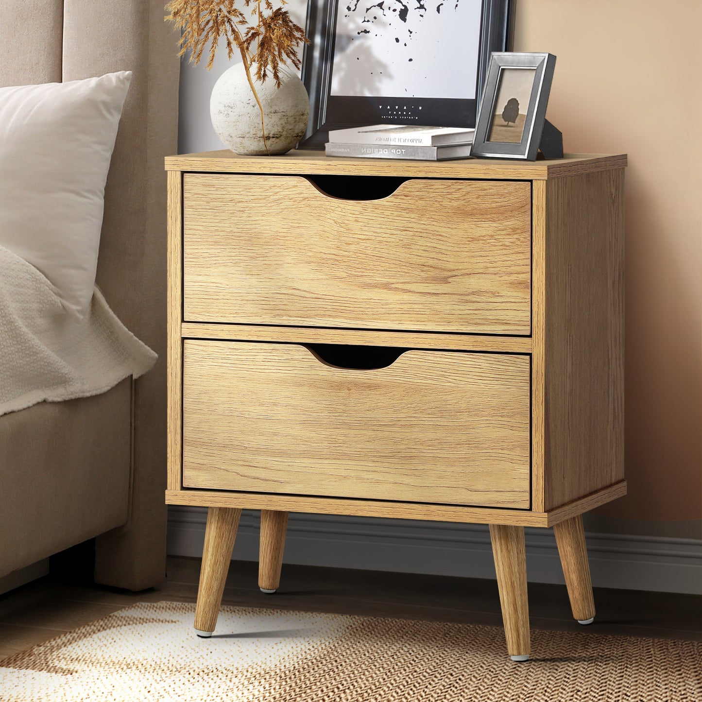 2 Drawers Side Table Bedroom Furniture