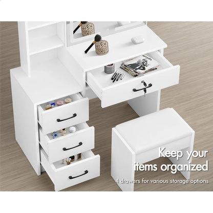 Dressing Table Stool Set Makeup Mirror Vanity