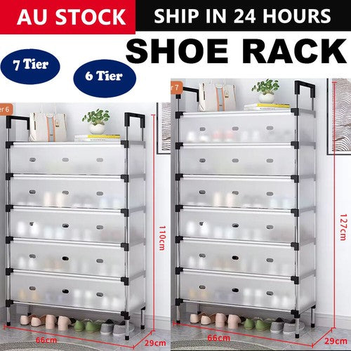 6/7Tier Shoe Rack Stackable Cabinet