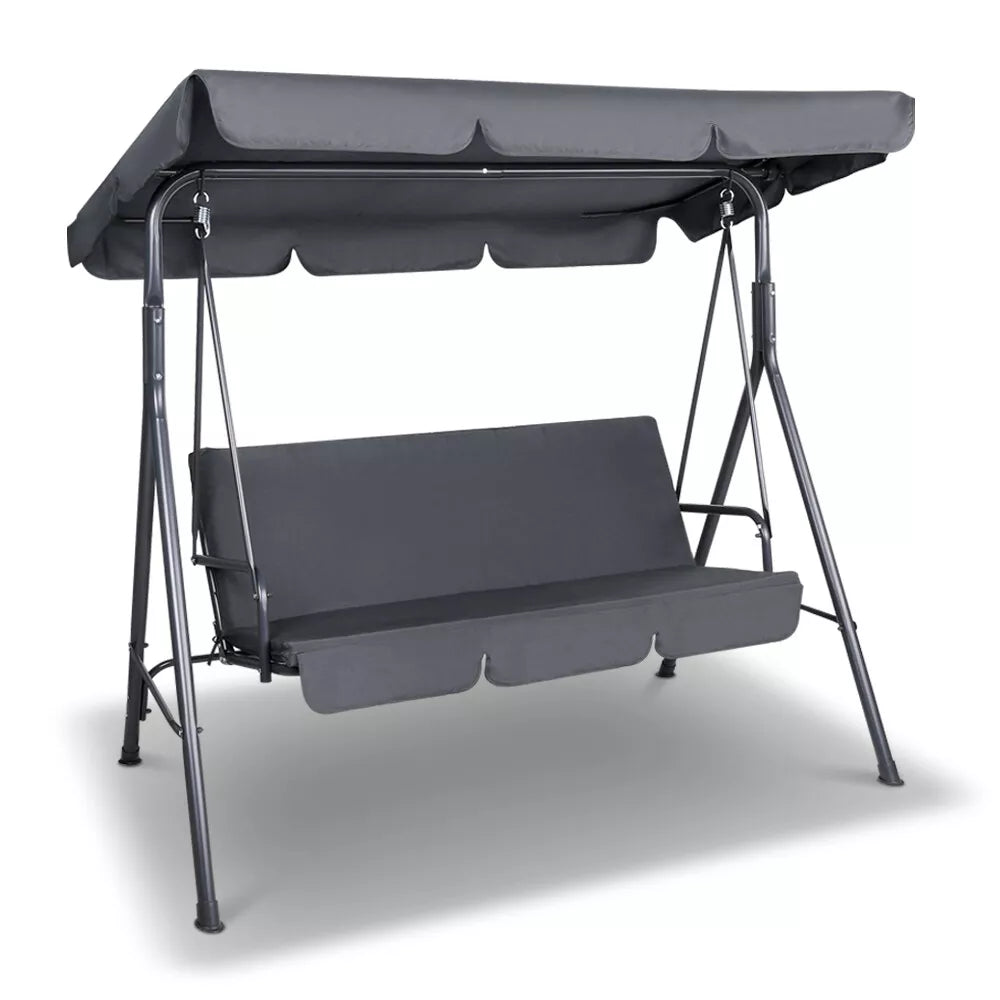 3 Seater Grey Outdoor Swing Chair