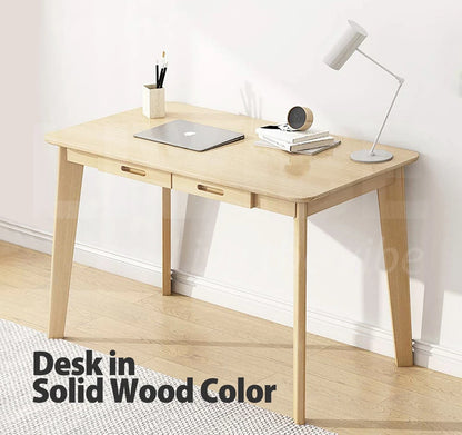 80cm Birch Wooden Computer Desk