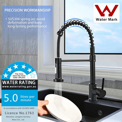 Black Pull Out Sink Taps 360° Swivel Sin