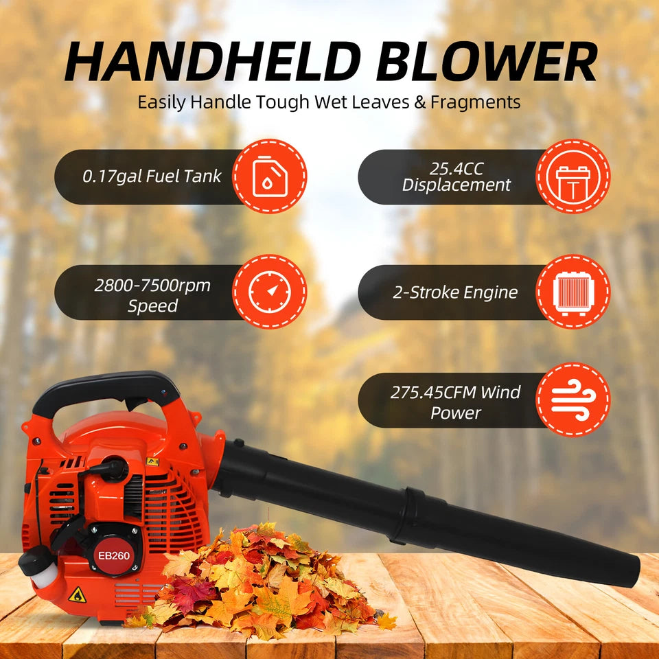 26CC Lightweight Petrol Leaf & Snow Blower - 2 Stroke High Power