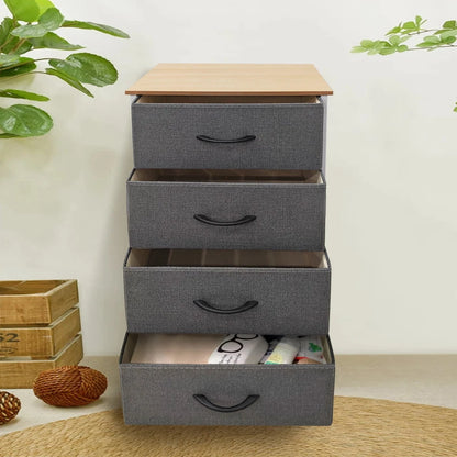 Chest of Drawers Storage Cabinet Tower Dresser Wood Top