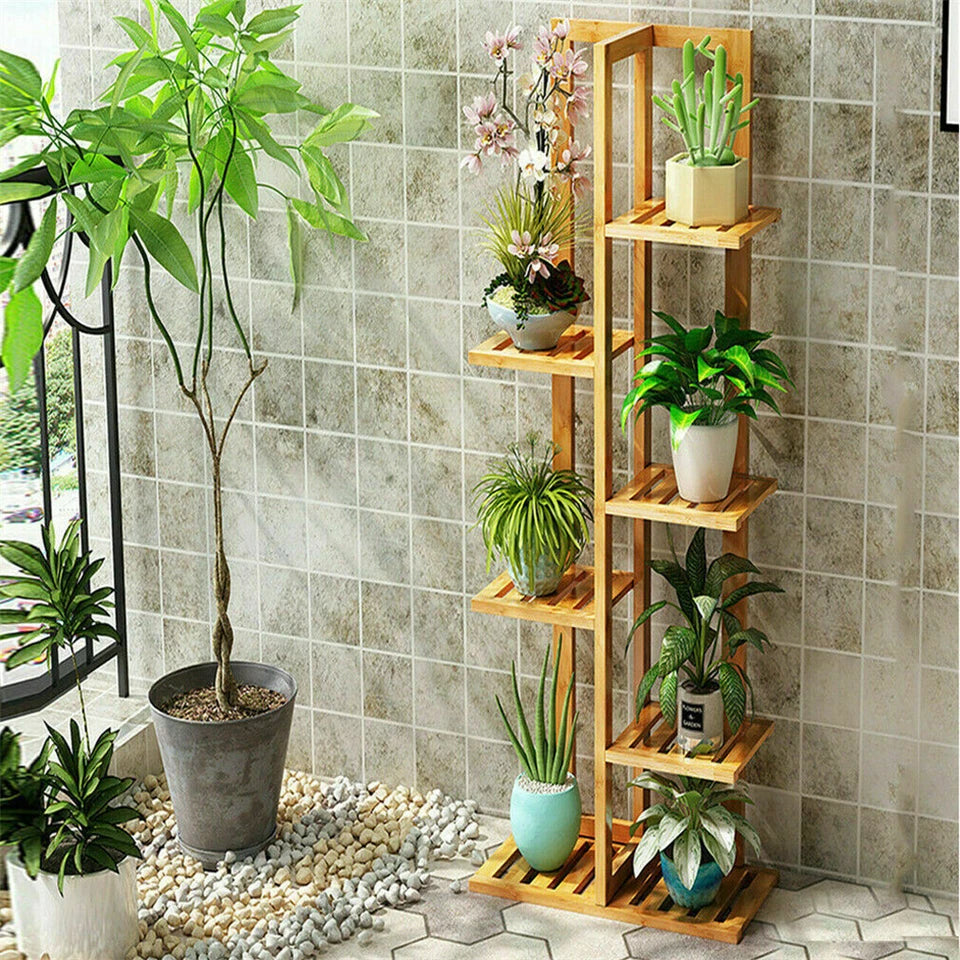Bamboo Corner Tall Plant Stand