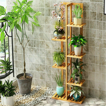 Bamboo Corner Tall Plant Stand