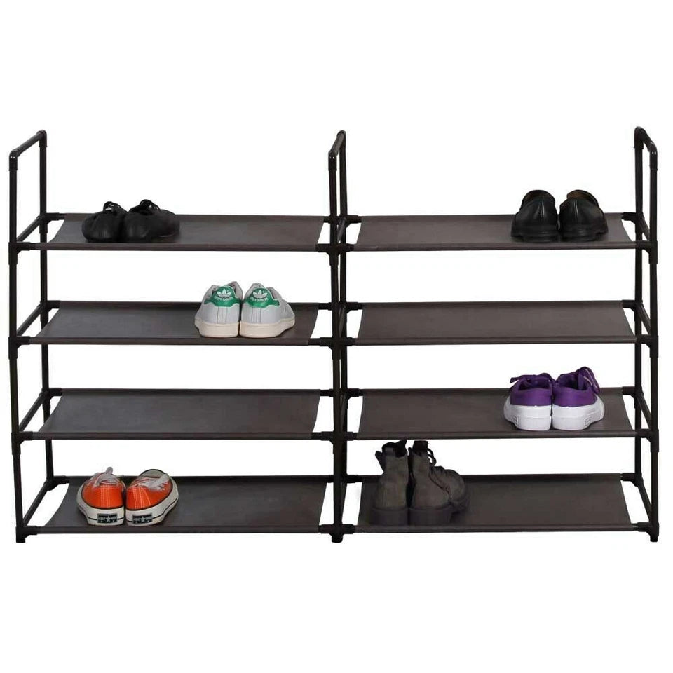 8 Tier or Double 4 Tier Shoe Rack Storage Organizer