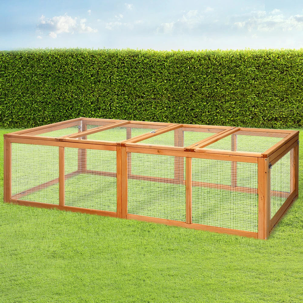 i.Pet Rabit and Chicken Hutch - Brown
