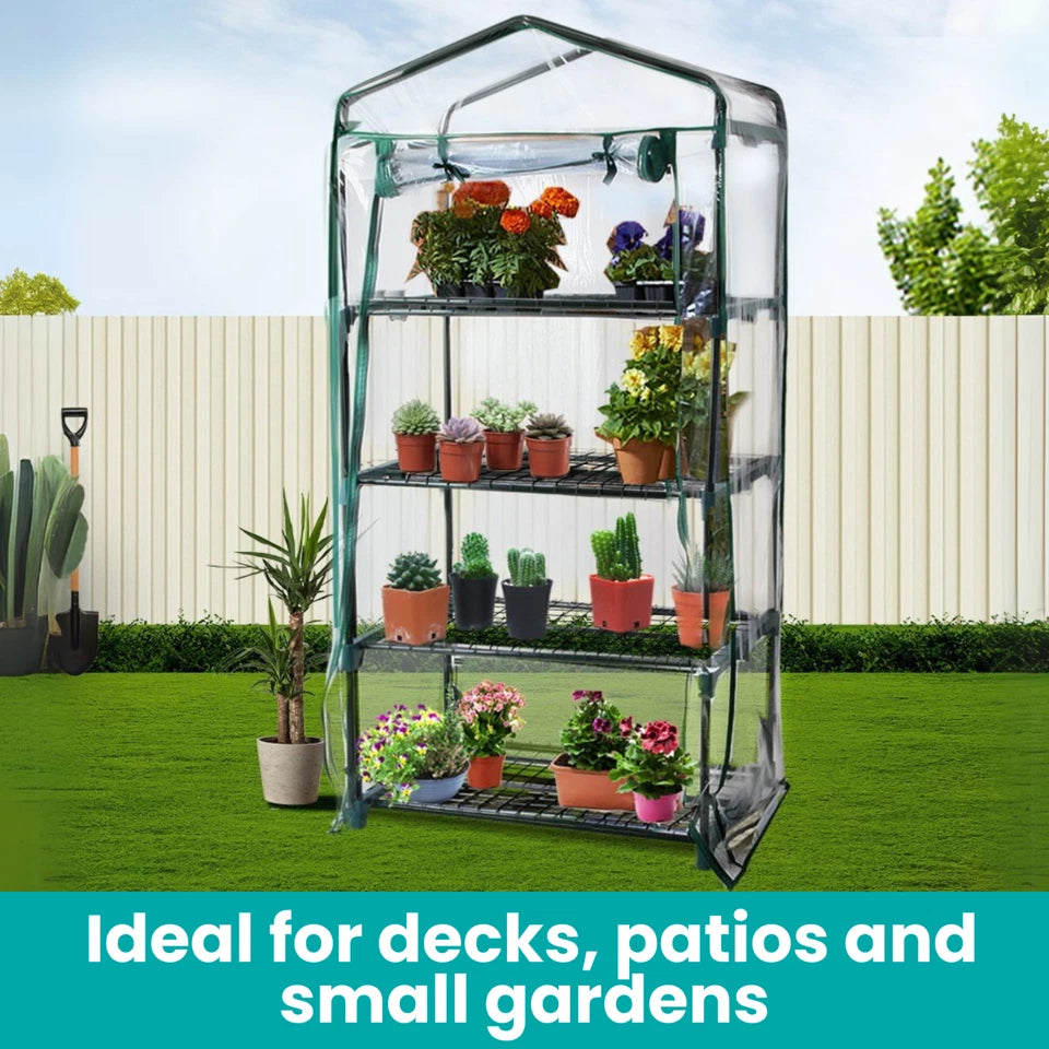 Small Greenhouse Hot House Shade Protect Seedlings Portable PVC Grow House Shelf