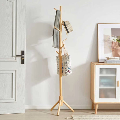 Wood Coat Stand Rack Clothes Hanger Hat Tree