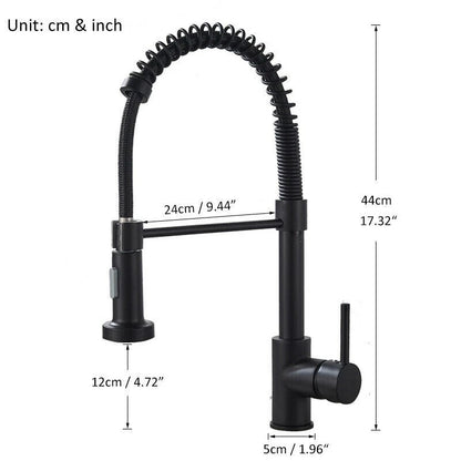 Black Pull Out Sink Taps 360° Swivel Sin