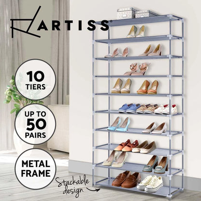 10 Tier Shoe Rack Tiers Stand Organiser