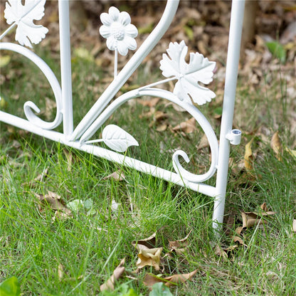 5x Iron White Fence Community Garden Edging Panels