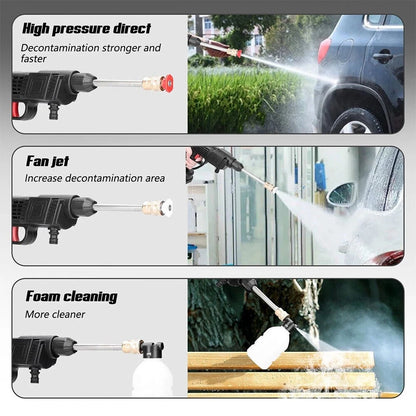 Cordless Electric High Pressure Wash Water Spray Gun Car Cleaner with 2*Battery