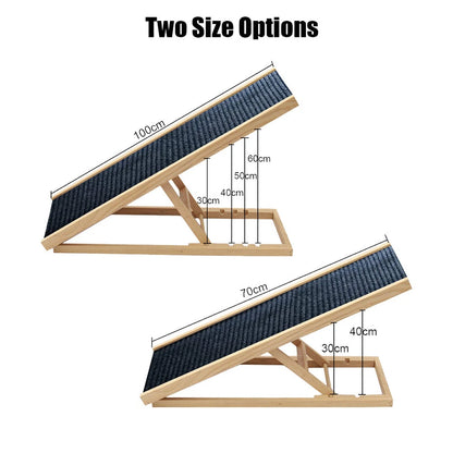 Foldable Pet Ramp Adjustable Height Dogs Stairs for Bed Sofa Car