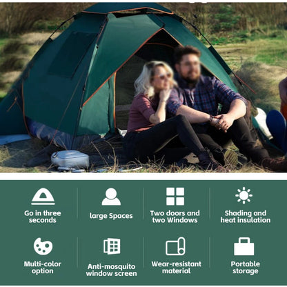 Instant Camping Tent 4 Person Auto Pop up Family Hiking Dome Waterproof Shelter