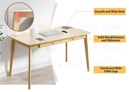 80cm Birch Wooden Computer Desk