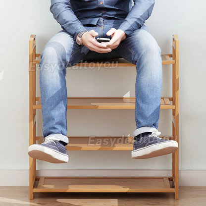 4-5 Tiers Layers Bamboo Shoe Rack