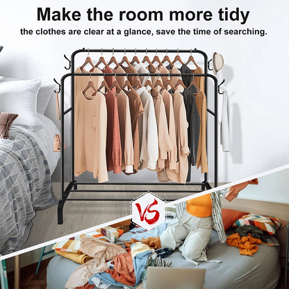 Heavy Duty Metal Double Clothes Rail Rack