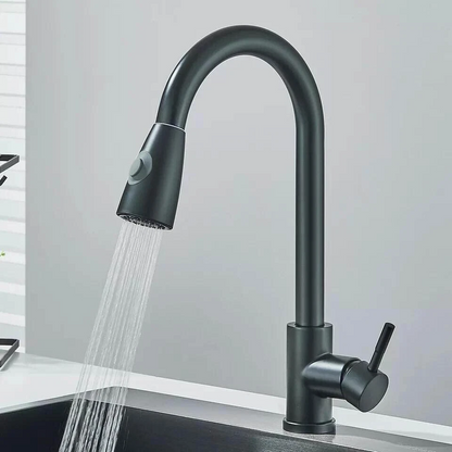 Kitchen Mixer Tap Black 360° Pull Out 2-Mode