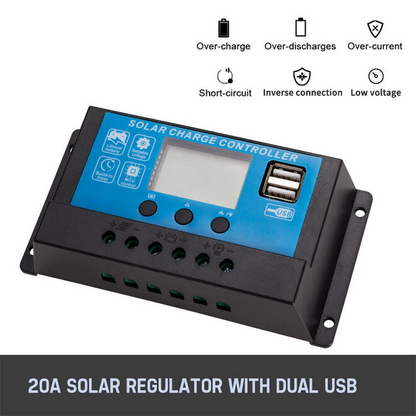 12V 400W Fixed Solar Panel Kit  20A Controller