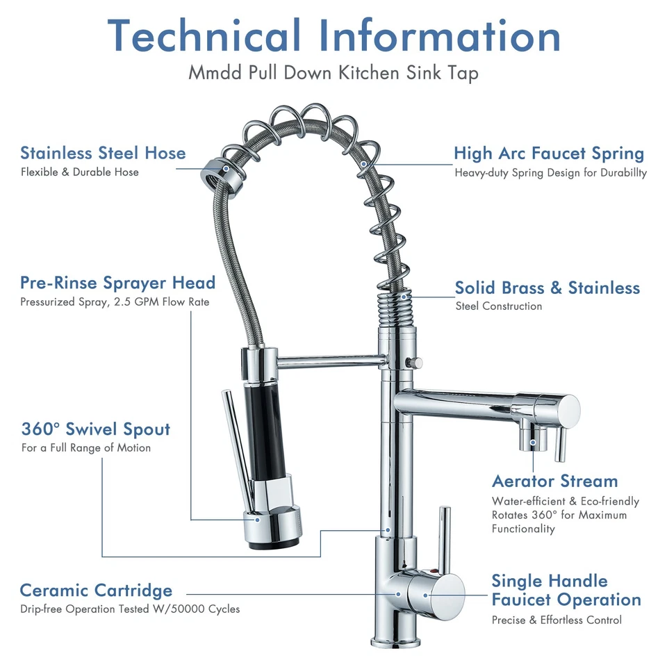 360° Swivel Chrome Kitchen Tap