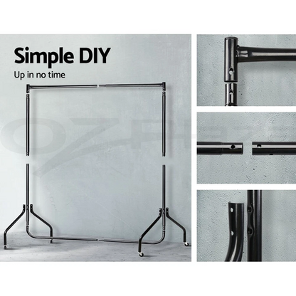 6FT Metal Garment Clothes Rail Rack