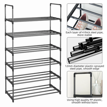 6 Tier Shoe Organizer With 4 Shelves