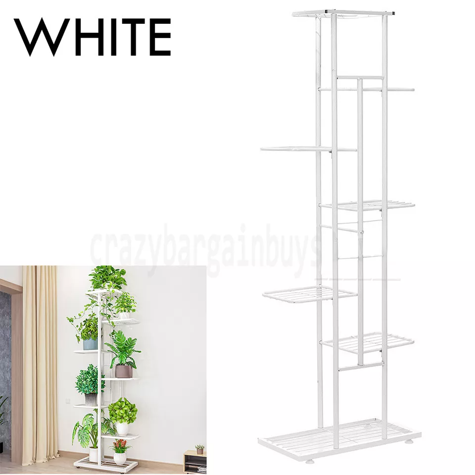 7 Tier Metal Flower Plant Pot Display Stand Rack