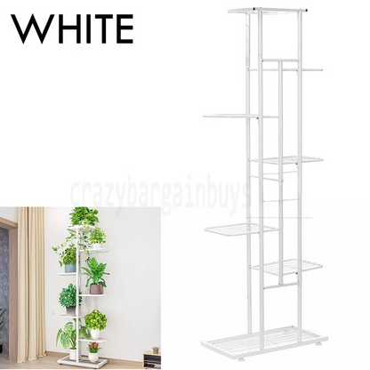 7 Tier Metal Flower Plant Pot Display Stand Rack