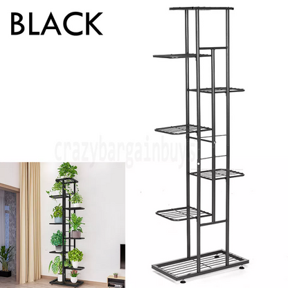 7 Tier Metal Flower Plant Pot Display Stand Rack