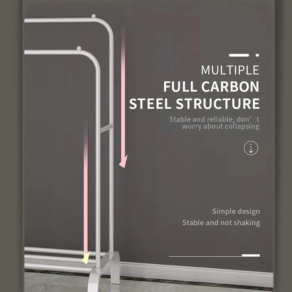 Heavy Duty Metal Double Clothes Rail Rack
